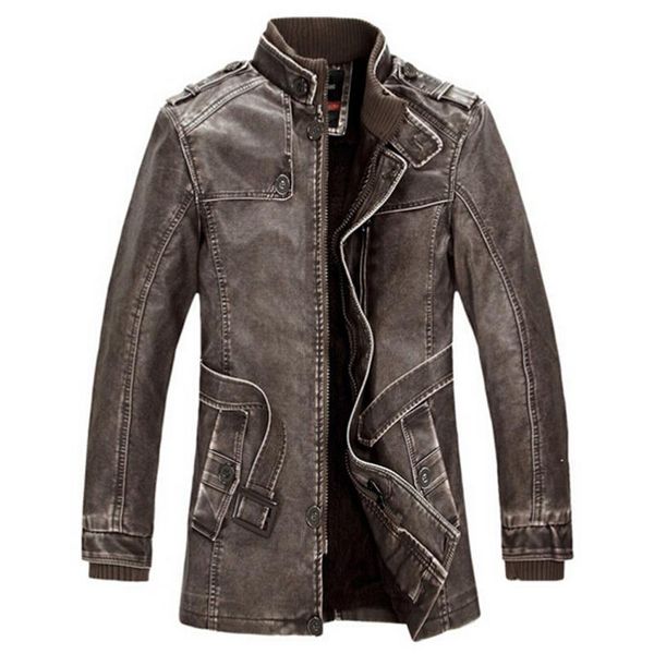 men's fur & faux mens leather jacket winter men warm long wool motorcycle coats washed pu jaqueta de couro, Black
men's fur & faux mens leather jacket winter men warm long wool motorcycle coats washed pu jaqueta de couro, Black