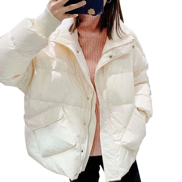 women's down & parkas 90% white duck jacket women korean version loose ins solid color stand collar outwear winter warm short bread tre, Black
women's down & parkas 90% white duck jacket women korean version loose ins solid color stand collar outwear winter warm short bread tre, Black