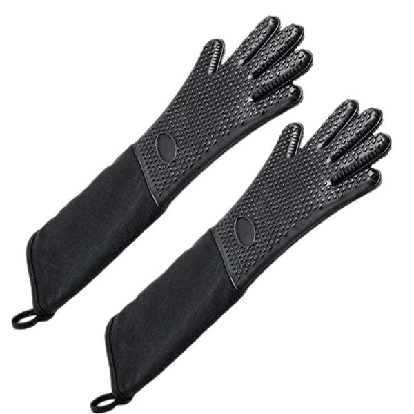 extra long professional silicone oven mitt, heat resistant cooking glove with internal cotton for kitchen,bbq,baking,grill - bla disposable
extra long professional silicone oven mitt, heat resistant cooking glove with internal cotton for kitchen,bbq,baking,grill - bla disposable