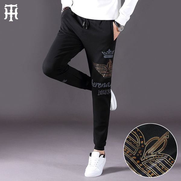 pants fashionable the casual men's autumn and winter brand european sequin necked small leg legged sports, Black
pants fashionable the casual men's autumn and winter brand european sequin necked small leg legged sports, Black