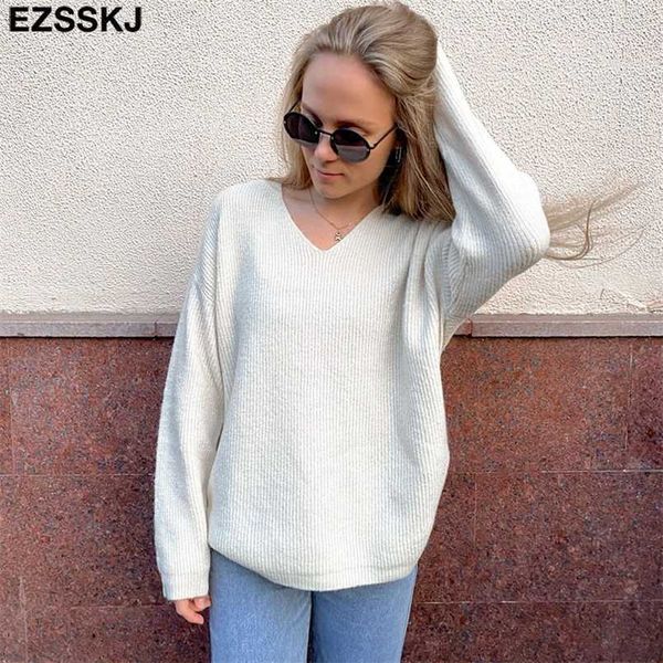 basic thick loose v-neck oversize sweater pullover women autumn winter casual long sleeve sweater for women chic jumpers 211215, White;black
basic thick loose v-neck oversize sweater pullover women autumn winter casual long sleeve sweater for women chic jumpers 211215, White;black