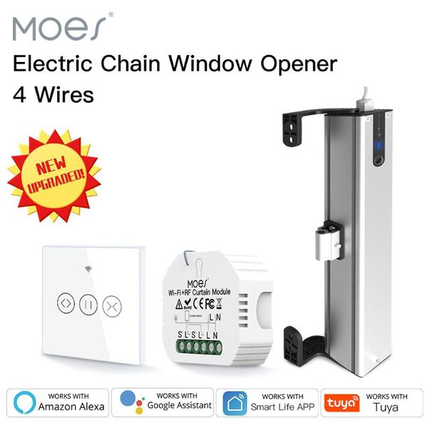 smart home control moes electric chain window opener 4 wires motor stainless steel type with tuya wifi curtain blinds switch wall-mounted
smart home control moes electric chain window opener 4 wires motor stainless steel type with tuya wifi curtain blinds switch wall-mounted
