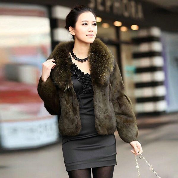 women's fur & faux natural winter jacket coat collarjacket coats q237 0zis, Black
women's fur & faux natural winter jacket coat collarjacket coats q237 0zis, Black