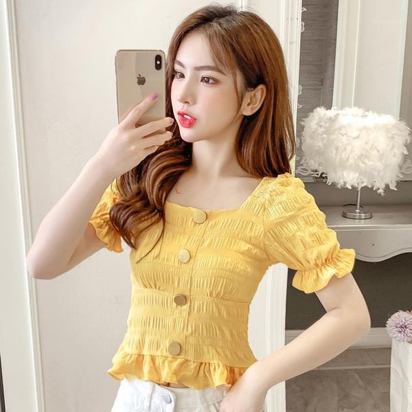retro short summer square collar sleeve shirt for women blouse blusas ropa de mujer women's blouses & shirts, White
retro short summer square collar sleeve shirt for women blouse blusas ropa de mujer women's blouses & shirts, White