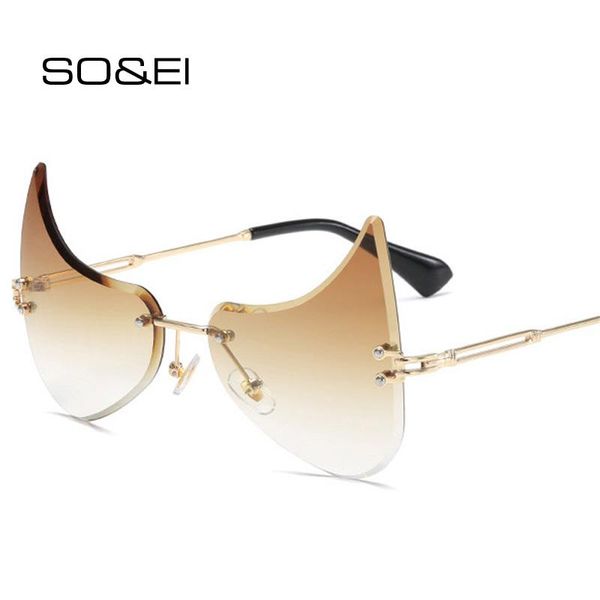sunglasses so&ei retro cat eye women colorful rimless fashion clear ocean gradient lens eyewear men shades uv400 sun glasses, White;black
sunglasses so&ei retro cat eye women colorful rimless fashion clear ocean gradient lens eyewear men shades uv400 sun glasses, White;black