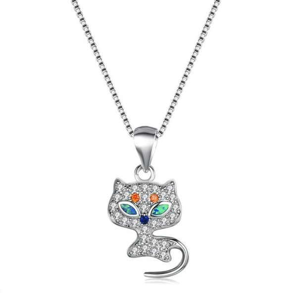 pendant necklaces fashion women's white cat necklace 2021 color zircon animal for women jewelry, Silver
pendant necklaces fashion women's white cat necklace 2021 color zircon animal for women jewelry, Silver