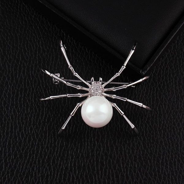 pins, brooches men's fashion personality crystal micro inlays cz pearl spider lapel pin brooch high-end clothing accessories, Gray
pins, brooches men's fashion personality crystal micro inlays cz pearl spider lapel pin brooch high-end clothing accessories, Gray