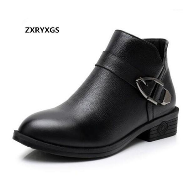 autumn and winter shoes woman boots flat elegant comfort single plus velvet snow casual size 35-43, Black