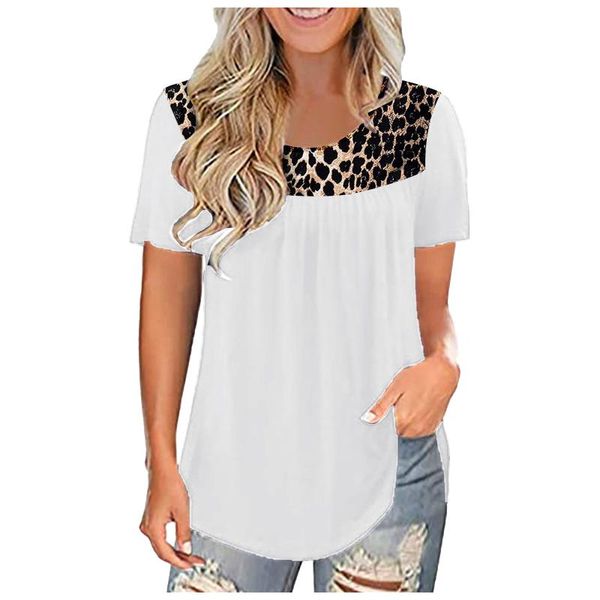 women's blouses & shirts 5xl plus size women tunic for ladies 2021 blouse fashion leopard print splicing short sleeve shirt clothes, White
women's blouses & shirts 5xl plus size women tunic for ladies 2021 blouse fashion leopard print splicing short sleeve shirt clothes, White