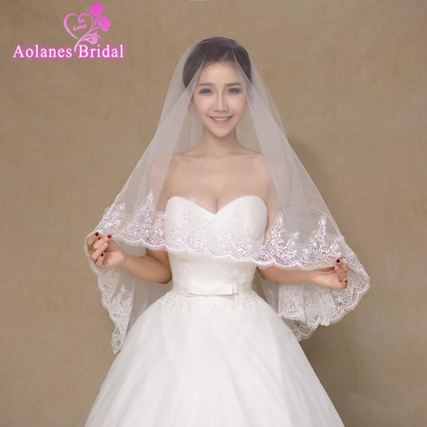 bridal veils lace edge one layer in stock white ivory short applique sequins wedding 2021, Black
bridal veils lace edge one layer in stock white ivory short applique sequins wedding 2021, Black