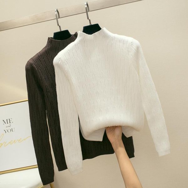women's sweaters half turtleneck knitted sweater slim pullover base style 2021 fall winter wm*, White;black
women's sweaters half turtleneck knitted sweater slim pullover base style 2021 fall winter wm*, White;black