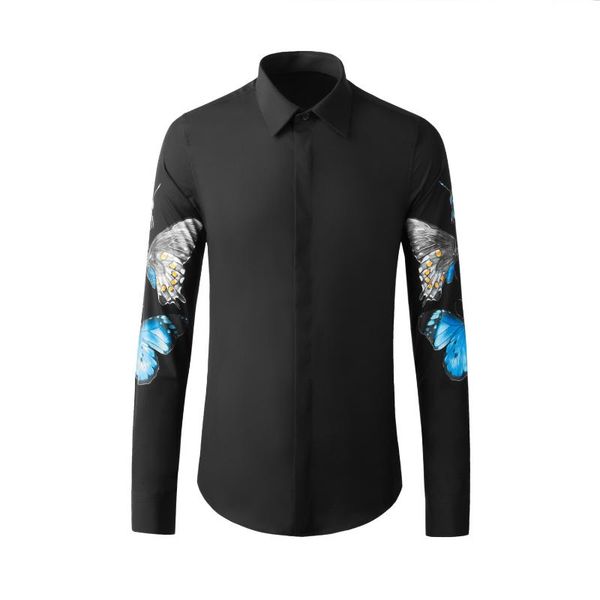 men's casual shirts flower butterfly printed male luxury long sleeve mens dress fashion slim fit party man 4xl, White;black
men's casual shirts flower butterfly printed male luxury long sleeve mens dress fashion slim fit party man 4xl, White;black