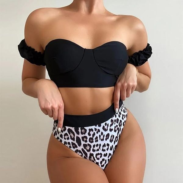 women's swimwear leopard print bikini push up swimsuit filled bra split type beachwear maillot de bain femme une pièce 2021, White;black
women's swimwear leopard print bikini push up swimsuit filled bra split type beachwear maillot de bain femme une pièce 2021, White;black