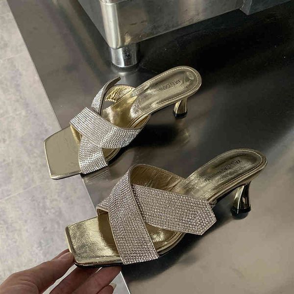 cross strap slippers slip on thin high heels black silver gold fashion bling summer party slides mules hollow design 210513
cross strap slippers slip on thin high heels black silver gold fashion bling summer party slides mules hollow design 210513