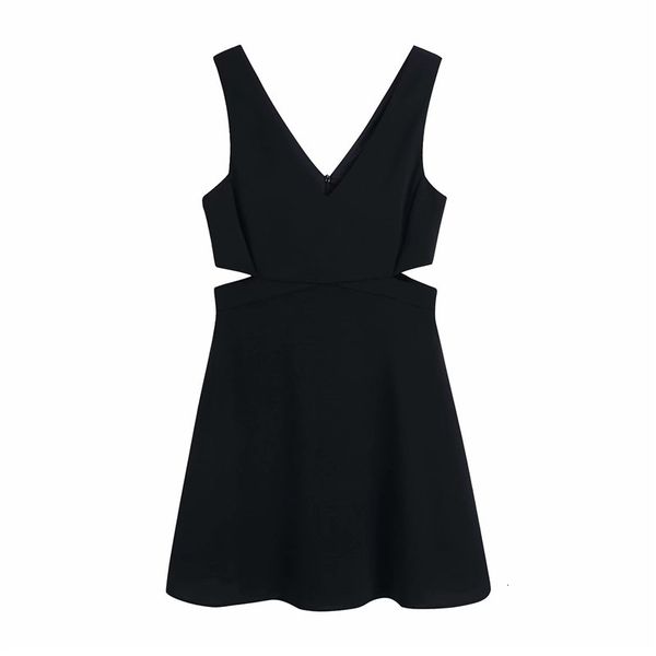 casual dresses fashion lady hollow out waist za black mini women elegant spring v-neck sleeveless back high dress p5p7, Black;gray
casual dresses fashion lady hollow out waist za black mini women elegant spring v-neck sleeveless back high dress p5p7, Black;gray