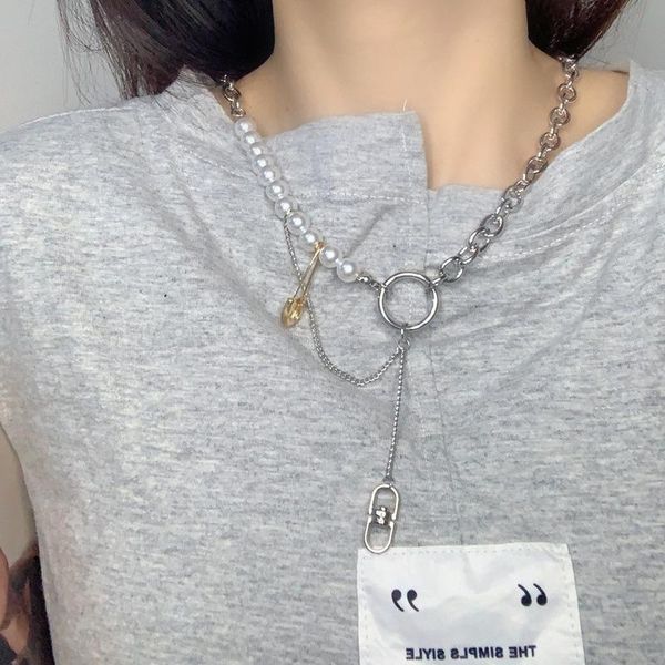 pendant necklaces u-magical exaggerated paper clip chunky chain imitation pearl necklace for women asymmetry circle jewelry, Silver
pendant necklaces u-magical exaggerated paper clip chunky chain imitation pearl necklace for women asymmetry circle jewelry, Silver