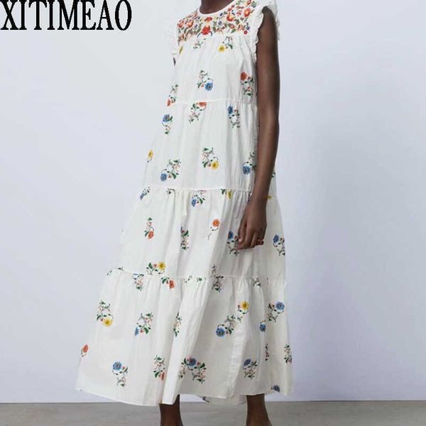 za women summer vintage print casual sleeveless embroidered dress leisure vacation long skirt xitimeao 210602, Black;gray
za women summer vintage print casual sleeveless embroidered dress leisure vacation long skirt xitimeao 210602, Black;gray