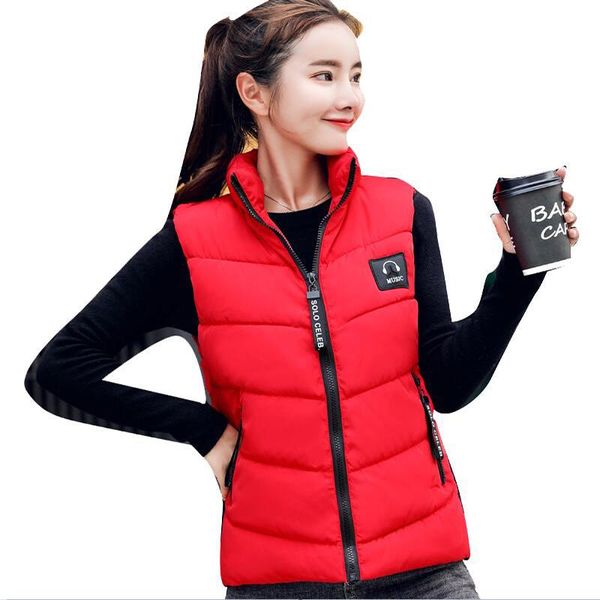 women's vests parker down cotton vest autumn winter 2021 korean short padded bread hom shoulder 4xl, Black;white