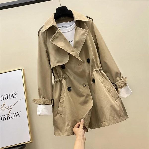 women's trench coats 2021 autumn coat women double breasted windbreaker female mid-long khaki plus size loose overcoat slim outerwear, Tan;black
women's trench coats 2021 autumn coat women double breasted windbreaker female mid-long khaki plus size loose overcoat slim outerwear, Tan;black