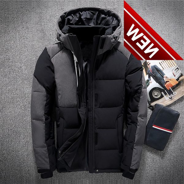 2021 winter new men warm white duck down jacket clothes trend stitching cold resistant hooded coat male brand clothing, Black
2021 winter new men warm white duck down jacket clothes trend stitching cold resistant hooded coat male brand clothing, Black