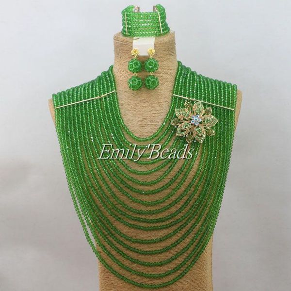 earrings & necklace nigerian green african crystal beads jewelry sets 16 rows wedding costume big set aij268, Silver
earrings & necklace nigerian green african crystal beads jewelry sets 16 rows wedding costume big set aij268, Silver