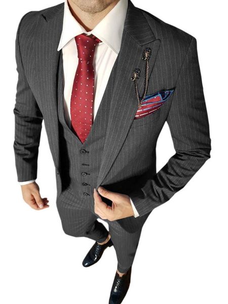 men's suits & blazers striped suit three pieces slim fit black groom tuxedo pinstripe wedding for men (blazer+vest+pants), White;black
men's suits & blazers striped suit three pieces slim fit black groom tuxedo pinstripe wedding for men (blazer+vest+pants), White;black