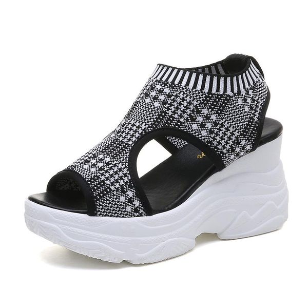 women high heel sandals 2021 casual rome summer shoes fashion wedges gladiator platform 7cm, Black
women high heel sandals 2021 casual rome summer shoes fashion wedges gladiator platform 7cm, Black