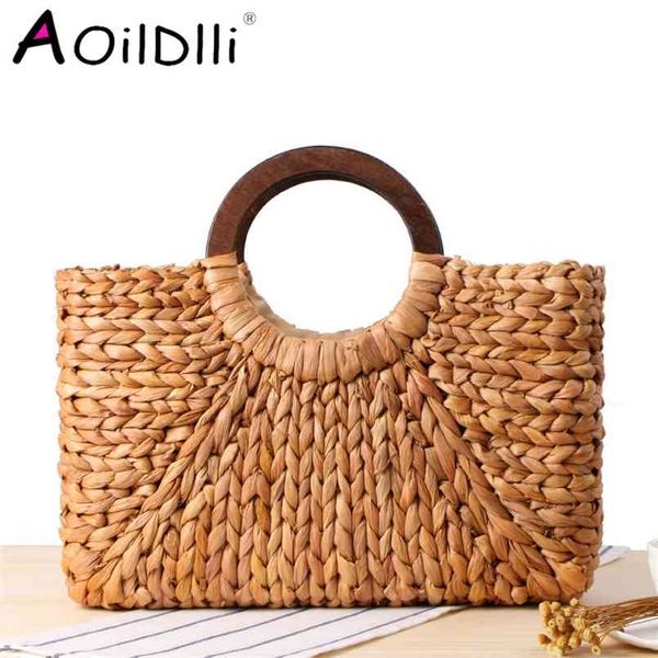 women fashion straw handbag shoulder bag shopping beach travel crossbody wood handle casual large capacity tote 210913
women fashion straw handbag shoulder bag shopping beach travel crossbody wood handle casual large capacity tote 210913