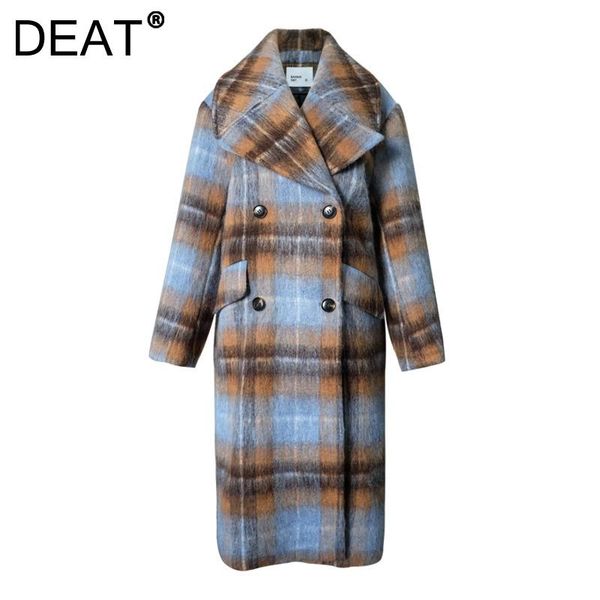 women's wool & blends deat woman woolen coat plaid long sleeve lapel collar double breasted thick england style 2021 autumn fashion 15x, Black
women's wool & blends deat woman woolen coat plaid long sleeve lapel collar double breasted thick england style 2021 autumn fashion 15x, Black