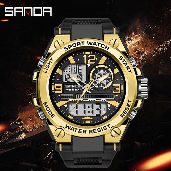 wristwatches sanda brand men watch luminous dual time display digital watches shockproof satch clock man sport wateprroof wristwatch, Slivery;brown
wristwatches sanda brand men watch luminous dual time display digital watches shockproof satch clock man sport wateprroof wristwatch, Slivery;brown