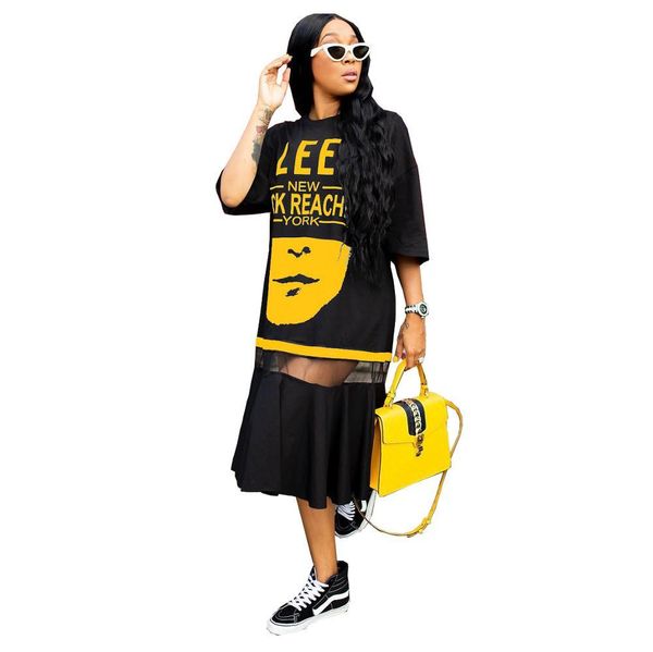 large size s-4xl women's printed mesh stitching dress oversize t-shirt long letter summer plus party night 210525, Black;gray
large size s-4xl women's printed mesh stitching dress oversize t-shirt long letter summer plus party night 210525, Black;gray