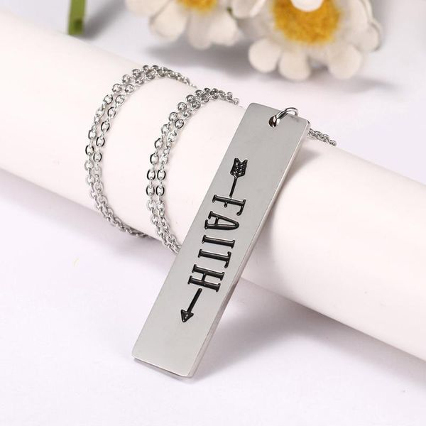 pendant necklaces european and american fashion simple faith necklace vintage lettering letter stainless steel for sale, Silver
pendant necklaces european and american fashion simple faith necklace vintage lettering letter stainless steel for sale, Silver