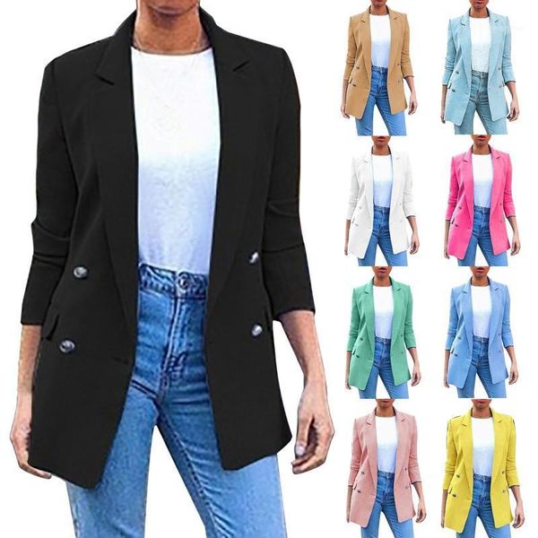 women's wool & blends 2021 women summer loose suit jacket solid colour fashion lapel slim fit slit pocket cardigan coat formal blazer, Black
women's wool & blends 2021 women summer loose suit jacket solid colour fashion lapel slim fit slit pocket cardigan coat formal blazer, Black