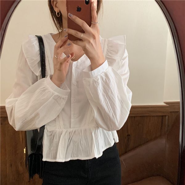 dress women autumn shirts high street cute female chic sweet ruffles all match ol full sleeves stylish blouses ifzp, White
dress women autumn shirts high street cute female chic sweet ruffles all match ol full sleeves stylish blouses ifzp, White