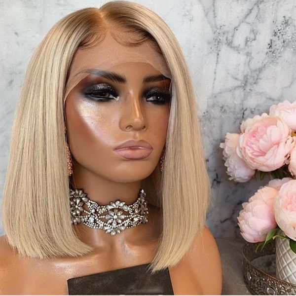 lace wigs bob blonde silky straight ombre color 13x4 front side part 150density hair, Black;brown
lace wigs bob blonde silky straight ombre color 13x4 front side part 150density hair, Black;brown