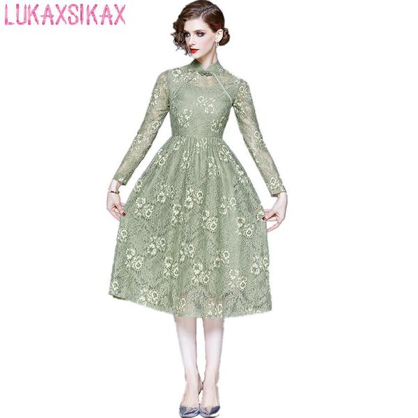 casual dresses lukaxsikax 2021 spring autumn women long sleeve dress retro chinese stand collar runway elegant lace, Black;gray
casual dresses lukaxsikax 2021 spring autumn women long sleeve dress retro chinese stand collar runway elegant lace, Black;gray
