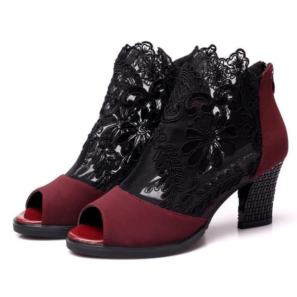 spring and summer gauze mujer mesh peep toe sandals heels single shoes women in europe america, Black
spring and summer gauze mujer mesh peep toe sandals heels single shoes women in europe america, Black