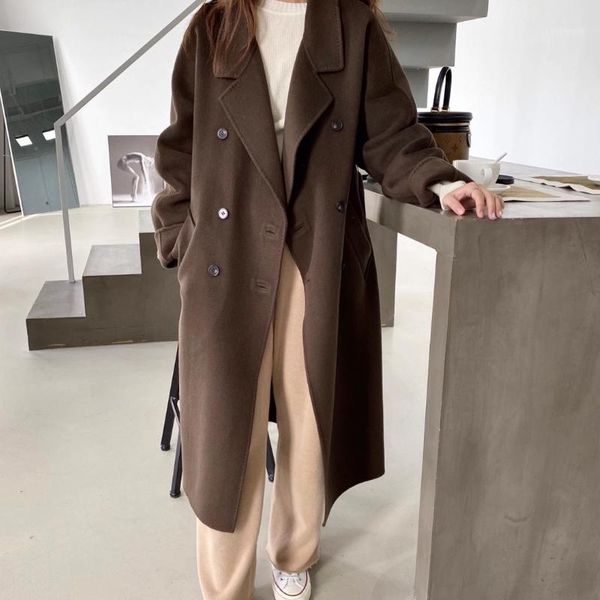 women's wool & blends autumn winter women woolen jacket female style fashion mid-long coat ladies thicken double-faced plush coats a359, Black
women's wool & blends autumn winter women woolen jacket female style fashion mid-long coat ladies thicken double-faced plush coats a359, Black