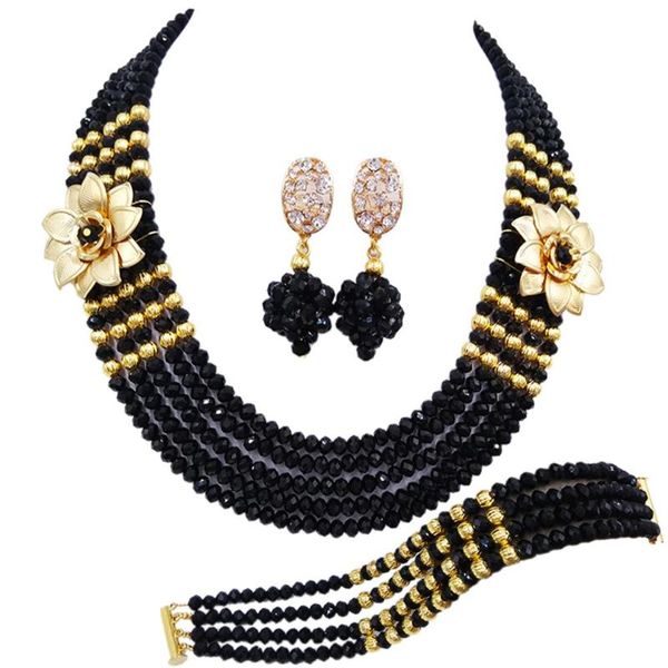earrings & necklace swell black african jewelry set 5 rows double flower nigerian wedding 5c-sxh-04, Silver
earrings & necklace swell black african jewelry set 5 rows double flower nigerian wedding 5c-sxh-04, Silver