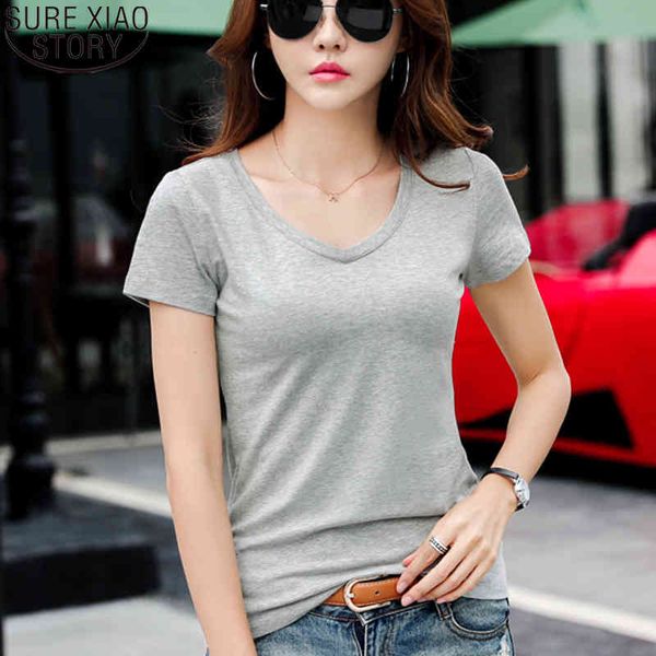 women tshirt solid summer cotton short sleeve t shirt v-neck plus size shirts tees camisetas feminina womens clothing 9506 210417, White
women tshirt solid summer cotton short sleeve t shirt v-neck plus size shirts tees camisetas feminina womens clothing 9506 210417, White