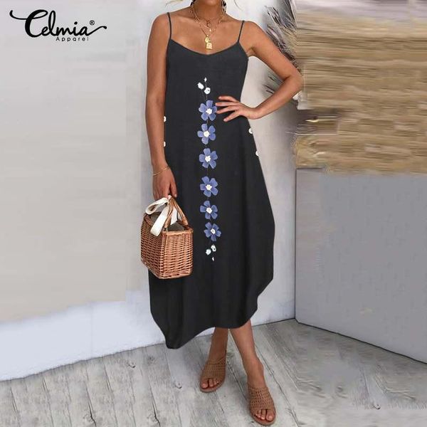 casual dresses celmia women spaghetti straps long dress summer v neck sundress robe floral print loose beach bohemian vestidos 5xl, Black;gray
casual dresses celmia women spaghetti straps long dress summer v neck sundress robe floral print loose beach bohemian vestidos 5xl, Black;gray