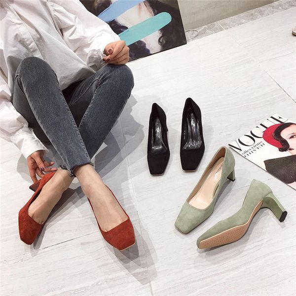 fashion women square toed pumps thin high heels shoes flock slip on women's pumps ladies office shoes spring/autumn pumps 210513, Black
fashion women square toed pumps thin high heels shoes flock slip on women's pumps ladies office shoes spring/autumn pumps 210513, Black