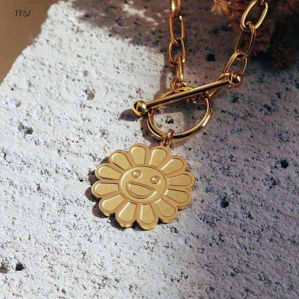pendant necklaces happy smily face sunflower for women stainless steel gold t-bar cute kawaii teenage egirls summer jewel, Silver
pendant necklaces happy smily face sunflower for women stainless steel gold t-bar cute kawaii teenage egirls summer jewel, Silver