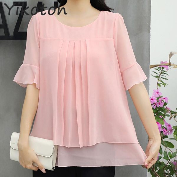 women's blouses & shirts 2021 summer blouse shirt fake two pieces short sleeve ladies loose chiffon soild casual plus size 5xl blusas, White
women's blouses & shirts 2021 summer blouse shirt fake two pieces short sleeve ladies loose chiffon soild casual plus size 5xl blusas, White