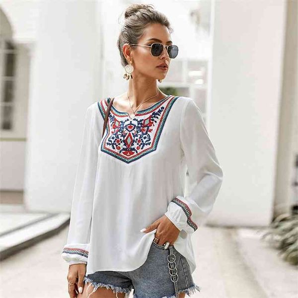 women's spring summer loose long sleeve white contrast embroidered pullover office lady boho v neck blouse femme blusas 210517, White;black
women's spring summer loose long sleeve white contrast embroidered pullover office lady boho v neck blouse femme blusas 210517, White;black