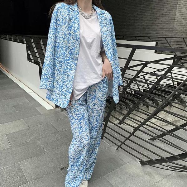spring women blue prints blazer jacket with casual long trouse female pants suits gdnz 12.21 women's tracksuits, Gray
spring women blue prints blazer jacket with casual long trouse female pants suits gdnz 12.21 women's tracksuits, Gray