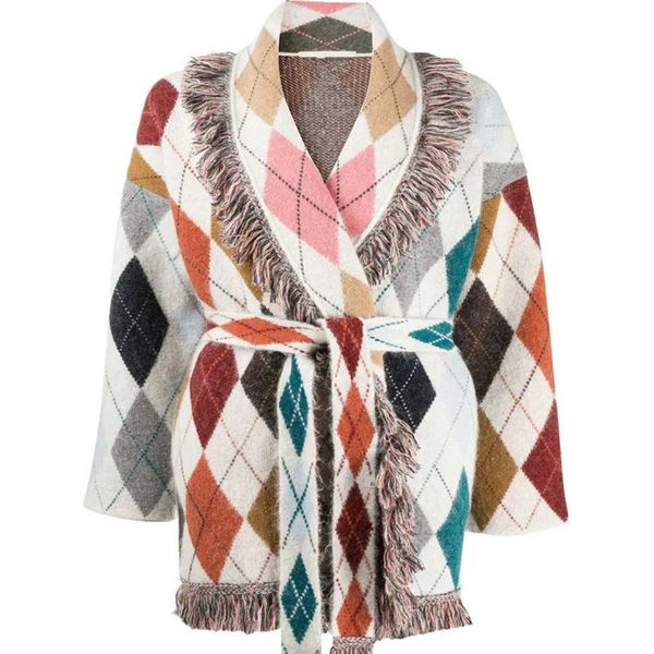 women's knits & tees high spring 2021 quality plaid tassels cashmere cardigans fashion elegant wool belt knitted overcoat a207, White
women's knits & tees high spring 2021 quality plaid tassels cashmere cardigans fashion elegant wool belt knitted overcoat a207, White
