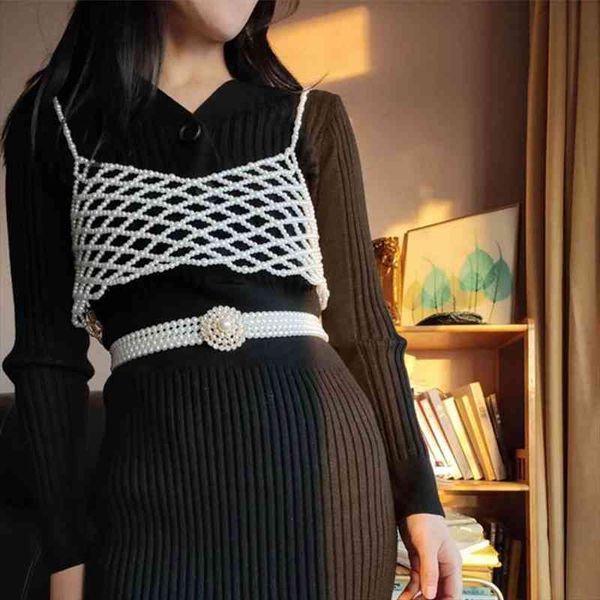 elegant knitted pearls hollow crop women outside beading tank camis vadim streetwear clothes, White
elegant knitted pearls hollow crop women outside beading tank camis vadim streetwear clothes, White