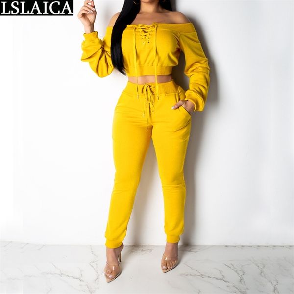 crop two piece set women autumn eyelet lace-up slash neck long sleeve pencil pants fashion outfits solid track suit ubrania 210515, White
crop two piece set women autumn eyelet lace-up slash neck long sleeve pencil pants fashion outfits solid track suit ubrania 210515, White