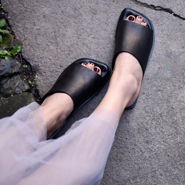 slippers artmu original japanese style flat sole women comfortable cool genuine leather handmade simple outside wear, Black
slippers artmu original japanese style flat sole women comfortable cool genuine leather handmade simple outside wear, Black